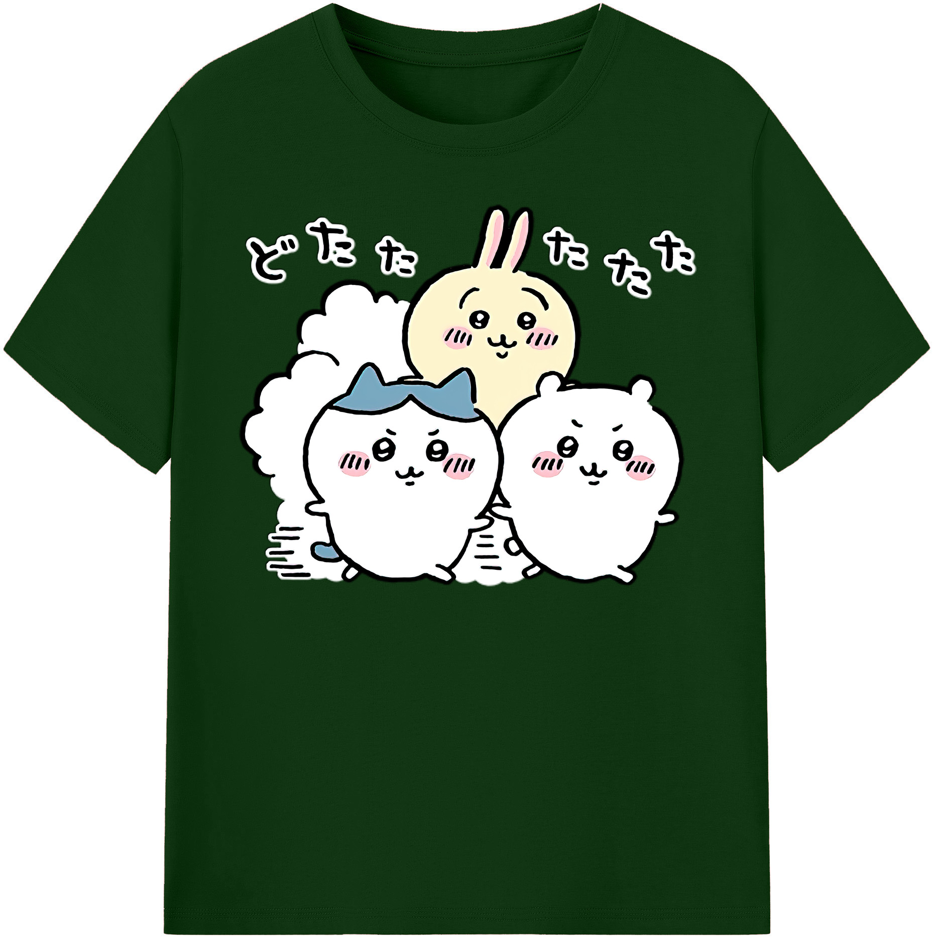 （画像用） ちいかわ ハチワレ Chii-kawa hachiware 綿100％半袖Tシャツ（フロントプリント）